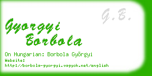 gyorgyi borbola business card